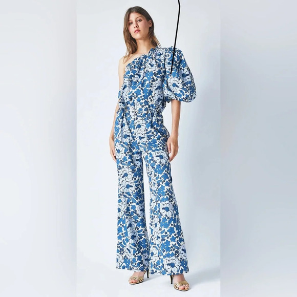 The Label Edition the zoe blue bloom pants xs - Picture 1 of 7